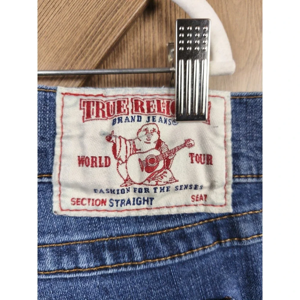 True Religion Ricky Straight Jeans Mens 40 flap pocket y2k denim